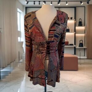 VTG JANINE ITALY Vintage Multicolor Paillette Jacket Size Large